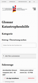 Online-Glossar für die Arbeitsgruppe Katastrophenhilfe der Oberrheinkonferenz